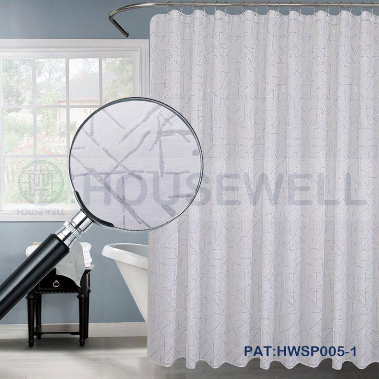 Embossed PEVA Shower Curtain Set, Quick Dry, Non-toxic