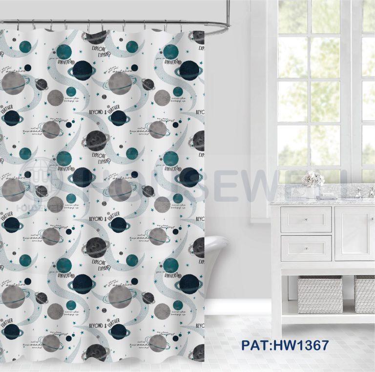 Printed PEVA Shower Curtain, Water proof, Eco-friendly, Quick Dry