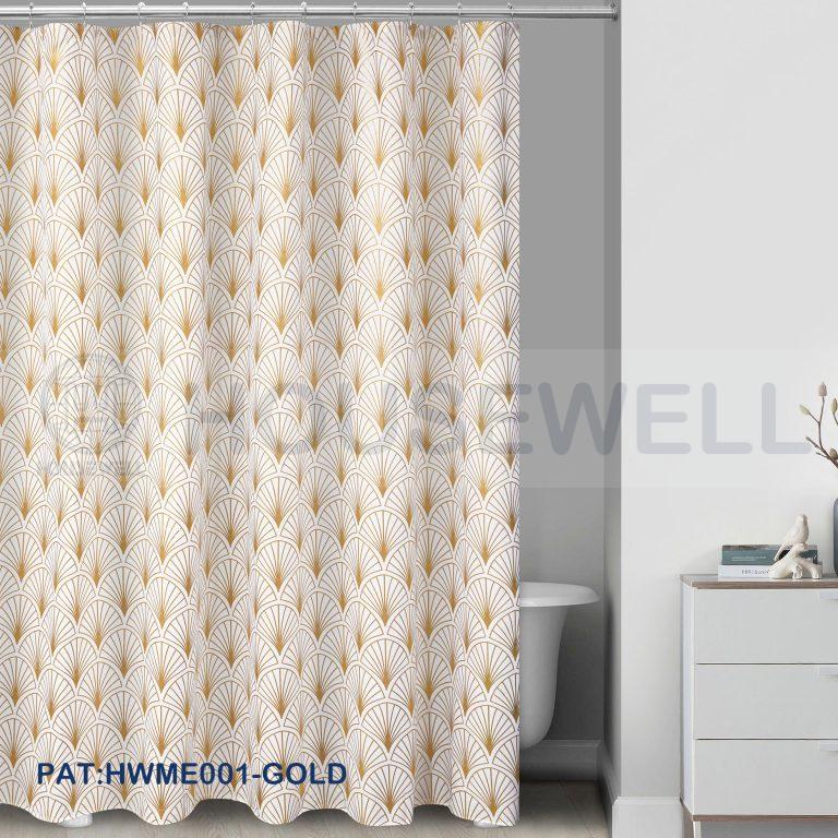 Printed Premium PEVA Shower Room Curtain, Easy maintenance, Eco-Friendly and Non-toxic