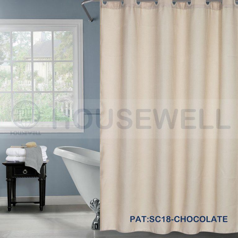 Fabric Shower Curtain, Water Repellent, Mildew Resistant, Quick Dry