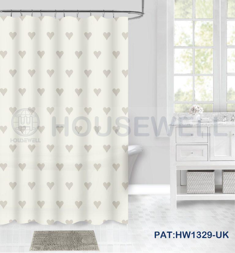 Printed 100% Polyester Shower Curtains, Quick Dry, Heavy Duty