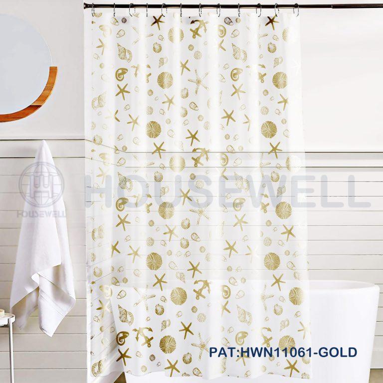 Cationic Stripe Premium Polyester Bathroom Shower Curtain, withstands moist bathroom, No smell