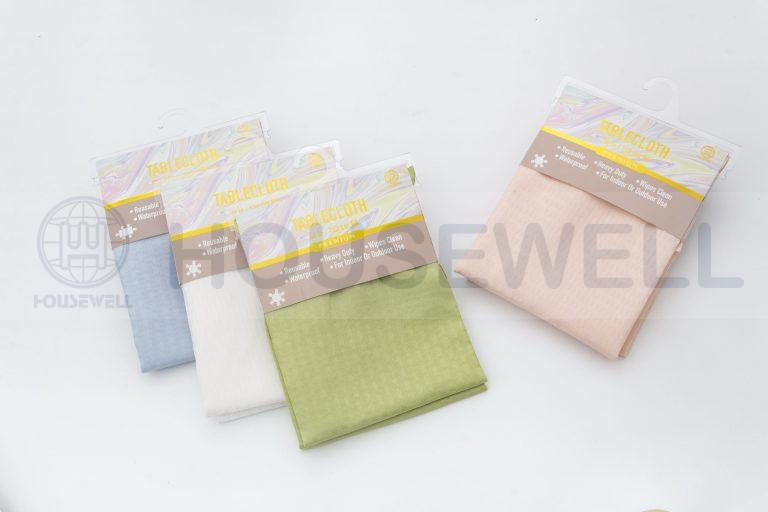 Solid Color PEVA Flannel Tablecloths, Water Repellent,Wipes Clean, Reusable