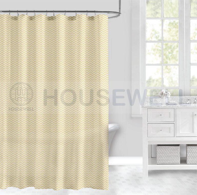 Metallic Printed Plastic Shower Curtain with rustproof grommets, Water Repellent, Eco-Friendly and Non-toxic