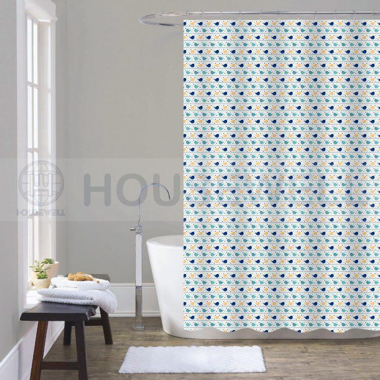 Printed Fabric Shower Curtain Liner, Quick Dry, No smell,Mildew Resistant