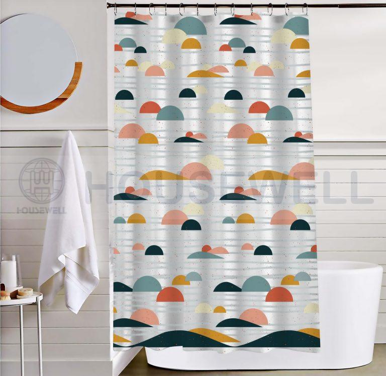 Printed PE/EVA Bathroom Shower Curtain, 100% waterproof, Eco-Friendly