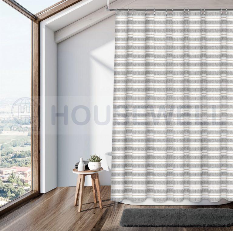 Metallic Printed Polyester Shower Curtain Set, Quick Drying, Comfortable to touch