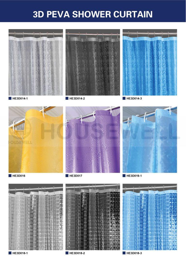 Embossed Plastic Shower Curtain Liner, Wet cloth wipe, Eco-Friendly