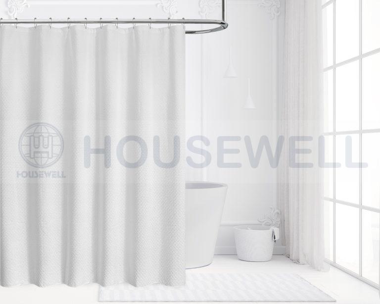 Solid Color 100% Polyester Shower Curtain, Quick Dry, Mildew Resistant