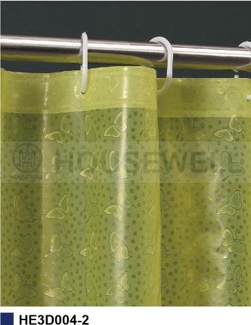 Embossed Plastic Shower Curtains, Water proof, Eco-Friendly