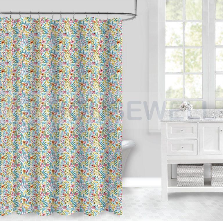 Printed 100% Polyester Shower Curtains, Water proof, Heavy Duty