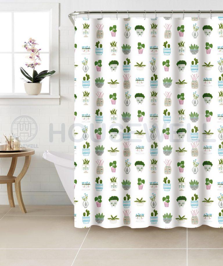 Printed PE/EVA Shower Curtains, Water proof, Heavy Duty