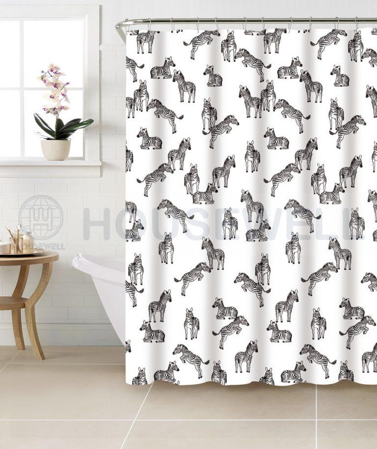 Printed Plastic Shower Curtains, Quick Dry, Eco-Friendly and Non-toxic