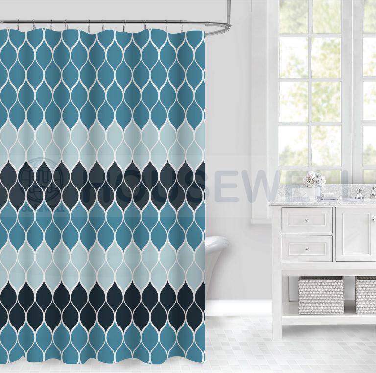 Printed Fabric Shower Curtain, Quick Dry, No smell,Mildew Resistant