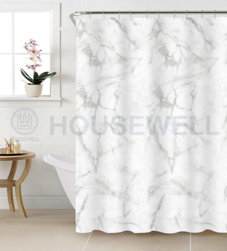 Metallic Printed PEVA Bathroom Shower Curtain, Wet cloth wipe, Eco-Friendly and Non-toxic